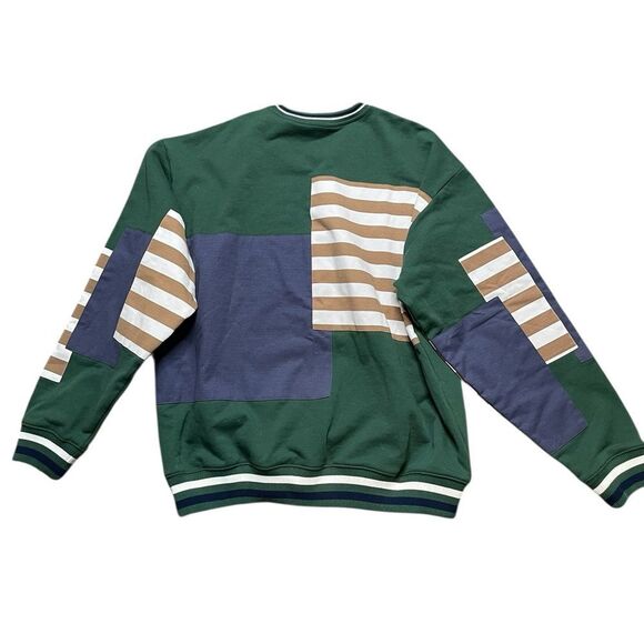 Teddy Fresh Box Paneled Green and Blue Men's Sweatshirt Size XL - Picture 2 of 5